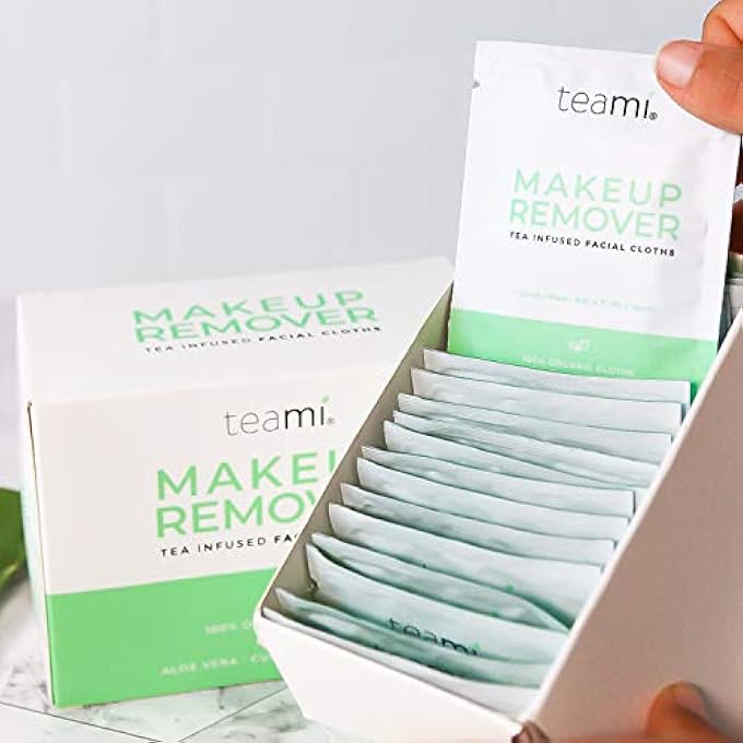 teami ORGANIC MAKEUP REMOVER CLOTHS - 24 INDIVIDUALLY WRAPPED TOWELETTES IN EACH PACK - Image 4